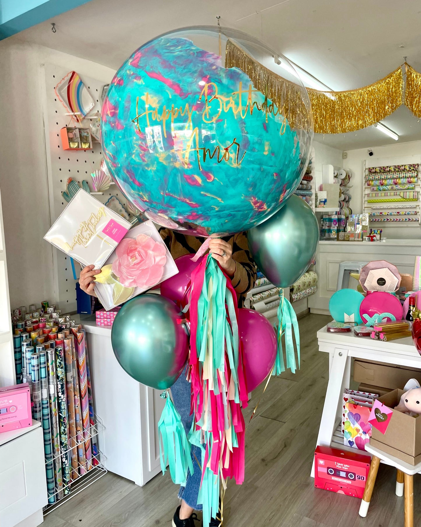 Globo Burbuja + 4 latex de 12"