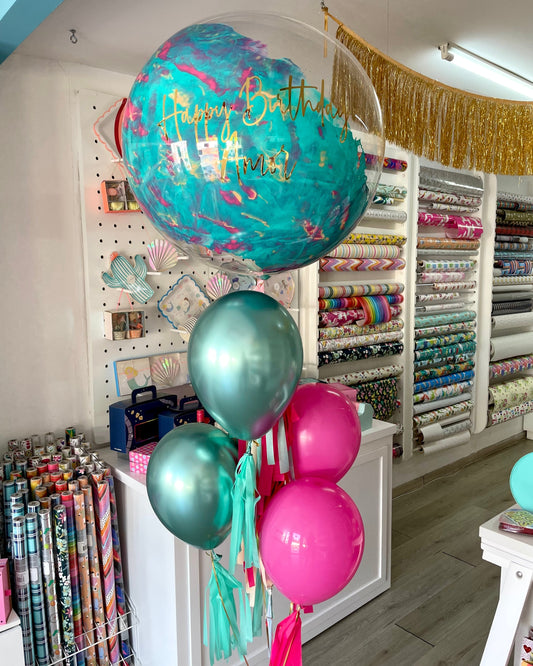 Globo Burbuja + 4 latex de 12"