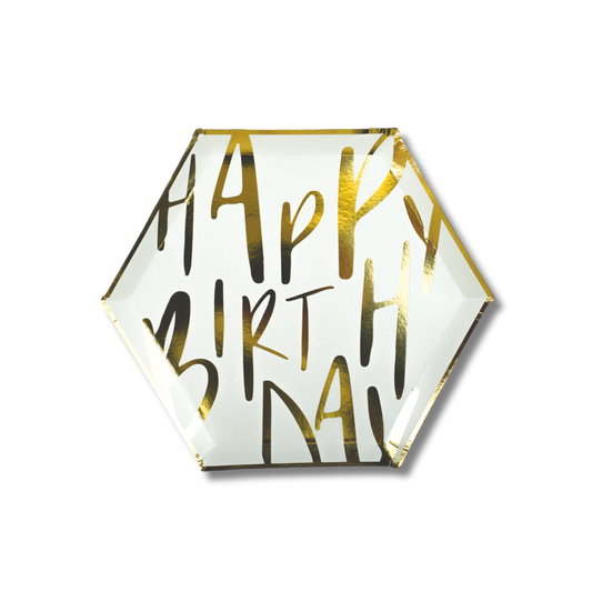 Plato Chico Happy Birthday Gold