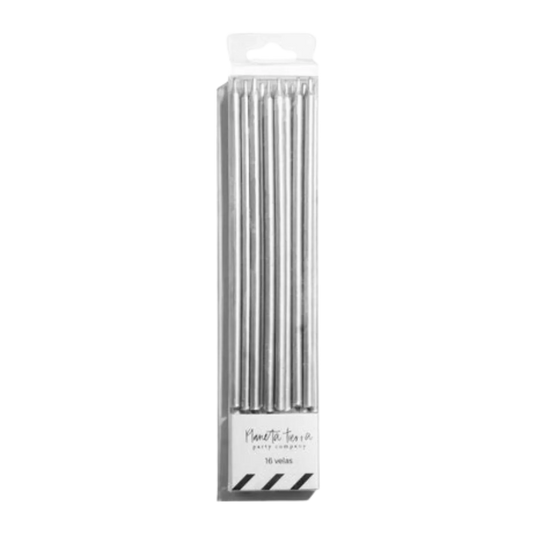 Metallic Silver Candles